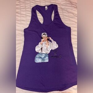 Purple Graphic Tank Top